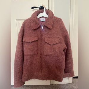 Urban Outfitters Pink Sherpa Oversized Coat